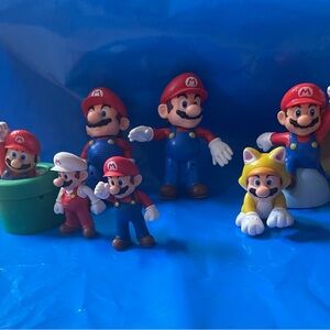 Mario Brothers Action Figure Collection - Red, Blue, White
